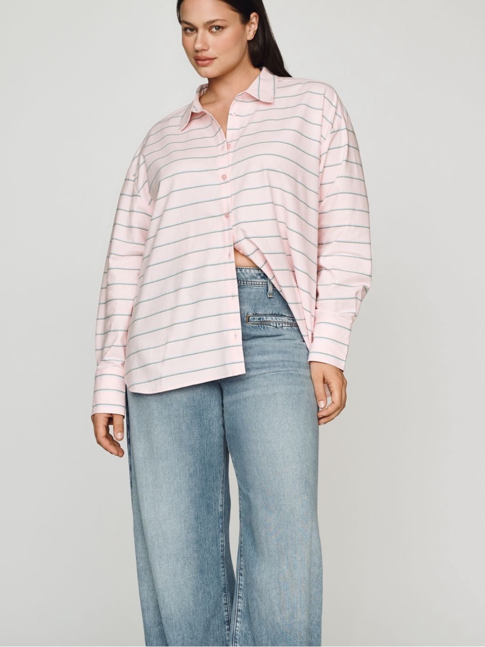 Maeve Oversized Cocoon Buttondown Shirt Size XL